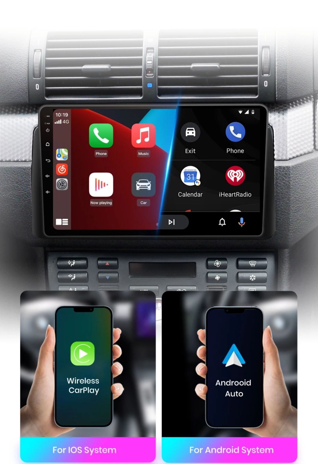 9"android 13, bilstereo VW T5 Transporter  Multivan ( 2008-2015) gps wifi carplay android auto blåtand rds Dsp RAM: 6GB  ROM: 128GB, 4G LTE