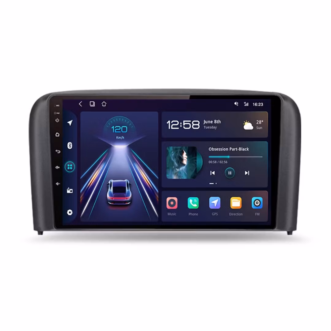 9"android 13, bilstereo volvo S80( 1998--2006) gps wifi carplay android auto blåtand rds Dsp RAM: 8GB, ROM: 256GB, 4G LTE + gratis backkamera