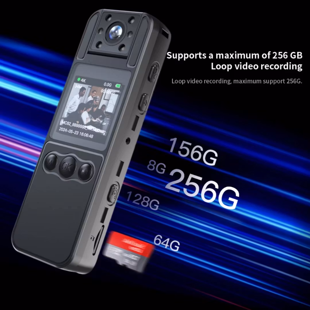 128GB Ultra 4K Body Cam Bärbar videokamera