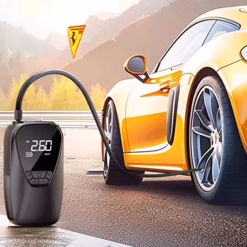 Mini bildäck pump, powerbank 6000mAh, belysning