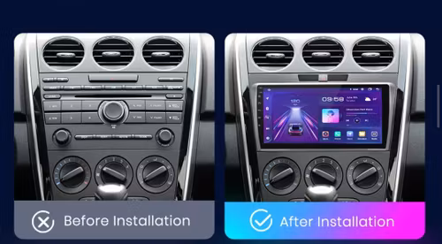 9"android 12, bilstereo  Mazda CX-7 ( 2008--2015) gps wifi carplay android auto blåtand rds Dsp RAM: 6GB, ROM:128GB,4G LTE