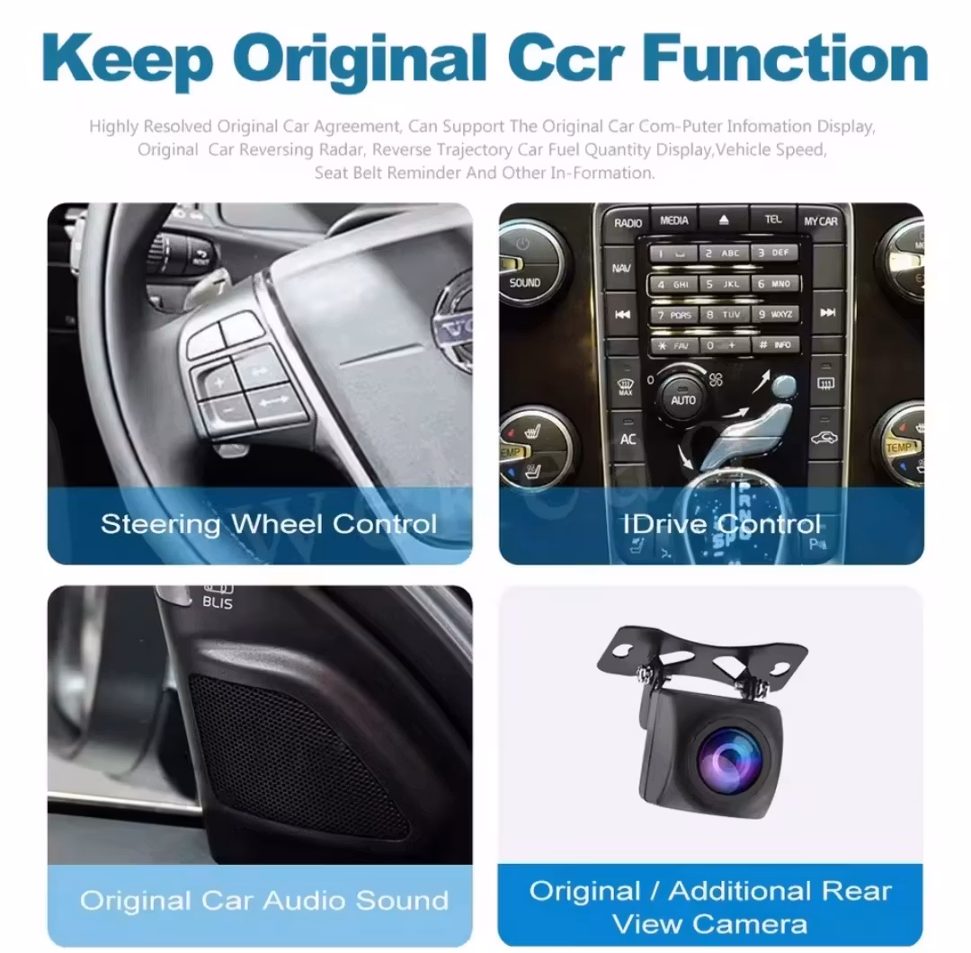 7-tums Android 13 bilstereo Volvo  S80 (2012---2016) gps wifi carplay android auto blåtand rds Dsp RAM:4GB, ROM: 64GB, 4G LTE + gratis backkamera