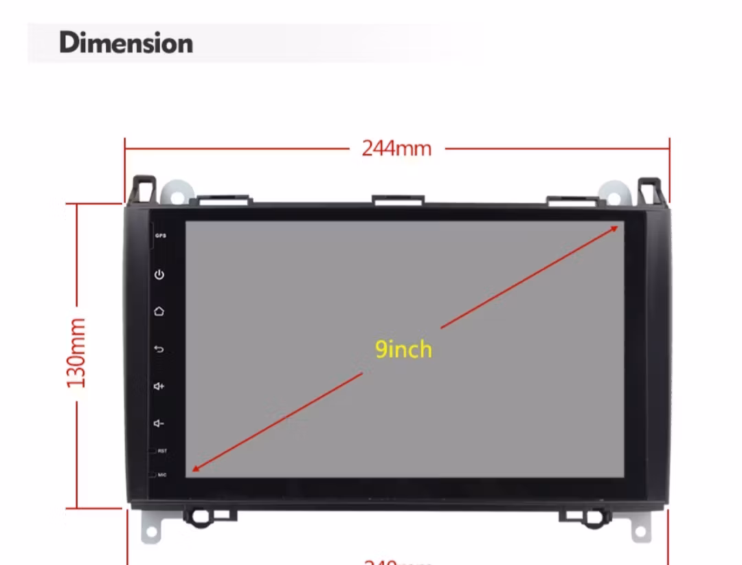 9" Android14.0  Bilstereo  Mercedes Benz  B200 A/B Class W169 W245 (2004--2011) Gps carplay android auto blåtand rds Dsp  RAM: 4GB,ROM:64GB,  wifi,4G LTE