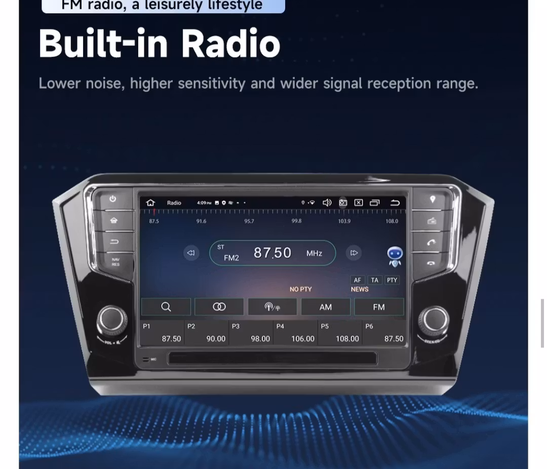 9"android 14 bilstereo VW Magotan B8 (2017--2024) gps wifi carplay android auto blåtand rds Dsp RAM: 8GB, ROM: 128GB, 4G LTE,