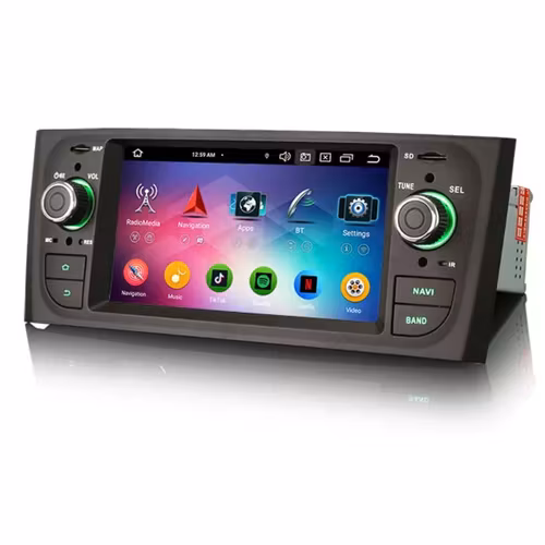 6,1" android 14, bilstereo     Fiat Linea (2007-2011 )gps wifi carplay android auto blåtand rds Dsp RAM: 4GB, ROM:64GB, 4G LTE