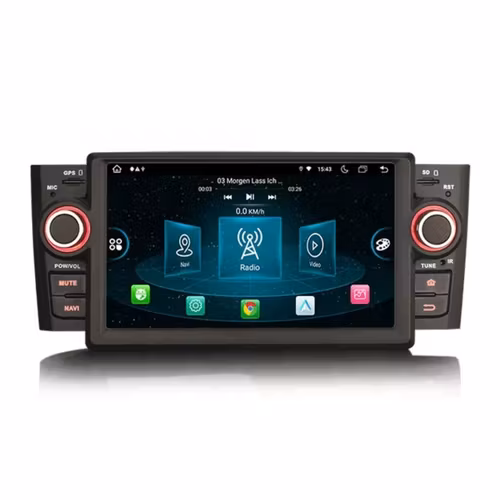 7"android 12,bilstereo.     Fiat Linea (2007-2011)  gps wifi carplay android auto blåtand rds Dsp RAM: 4GB, ROM:64GB, 4G LTE