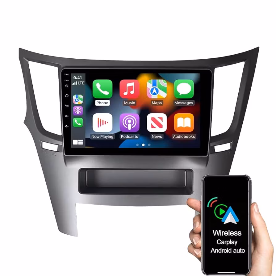 9"android 14 bilstereo  Subaru Outback  ( 2010--2016) gps wifi carplay android auto blåtand rds Dsp RAM:2GB,ROM: 64GB