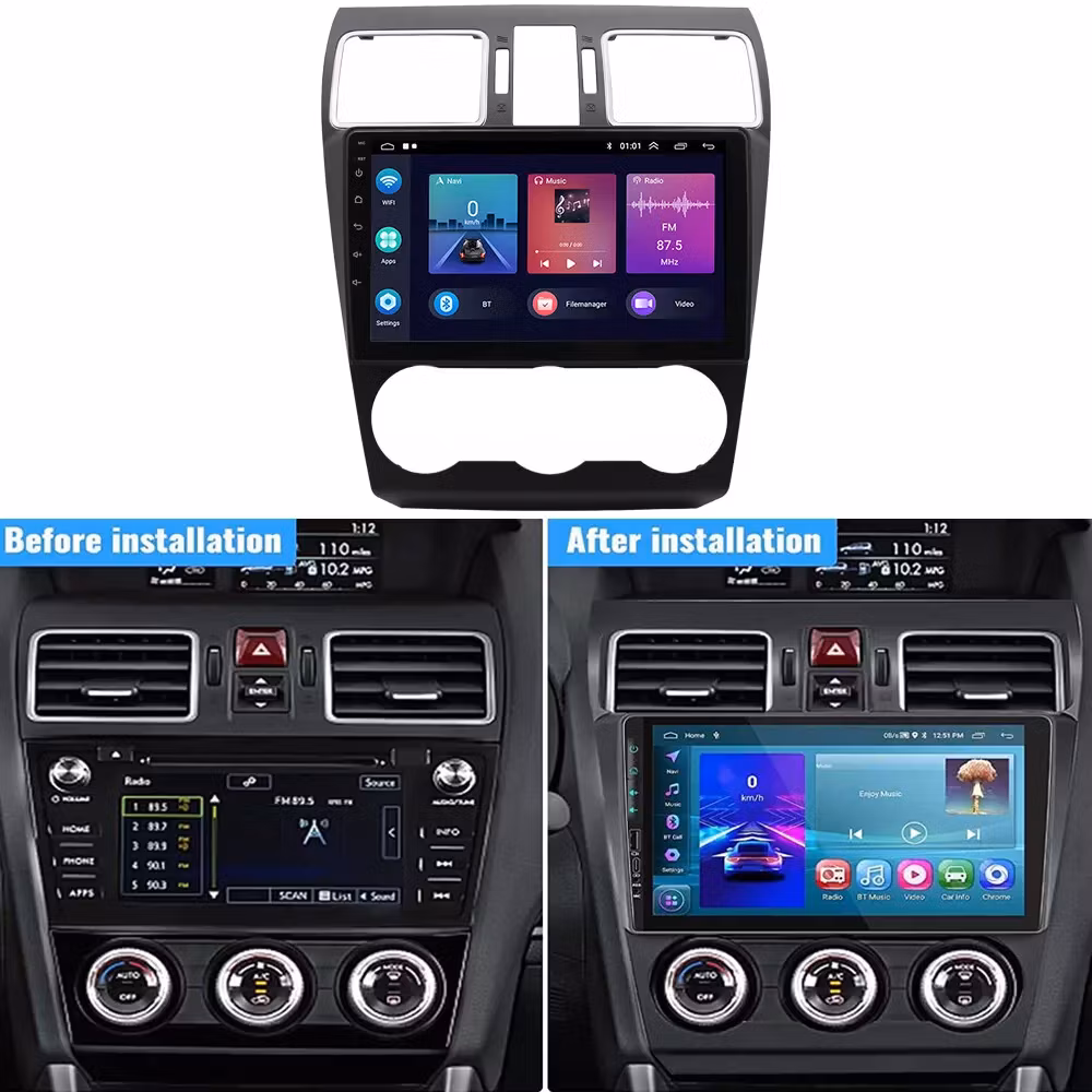 9"android 14 bilstereo  Subaru Forester( 2012-2015) gps wifi carplay android auto blåtand rds Dsp RAM:6GB,ROM:  128GB,4G LTE
