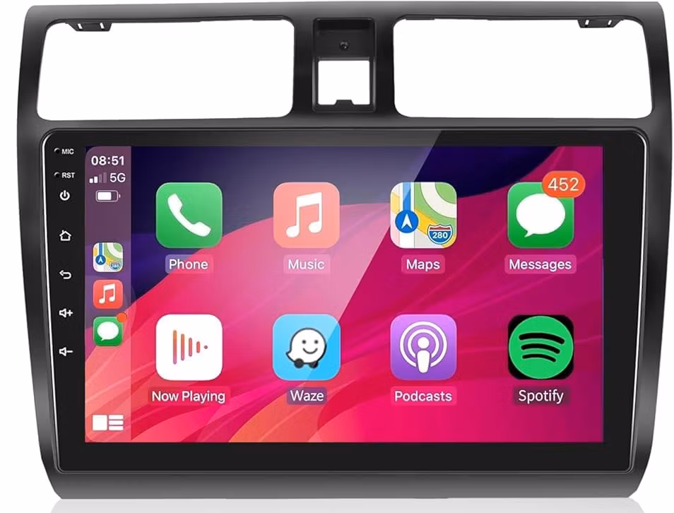 10" android 13, bilstereo Suzuki swift  ( 2003--2010)Gps wifi carplay android auto blåtand rds Dsp RAM: 6GB Rom: 128GB, 4G LTE + ADAS Dashcam