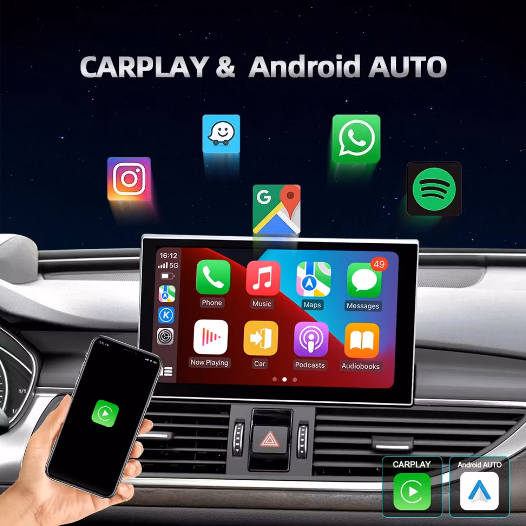 9"android 13 bilstereo  Audi A7 ( 2011--2016) gps wifi carplay android auto blåtand rds Dsp RAM: 8GB, ROM:128GB, 4G LTE