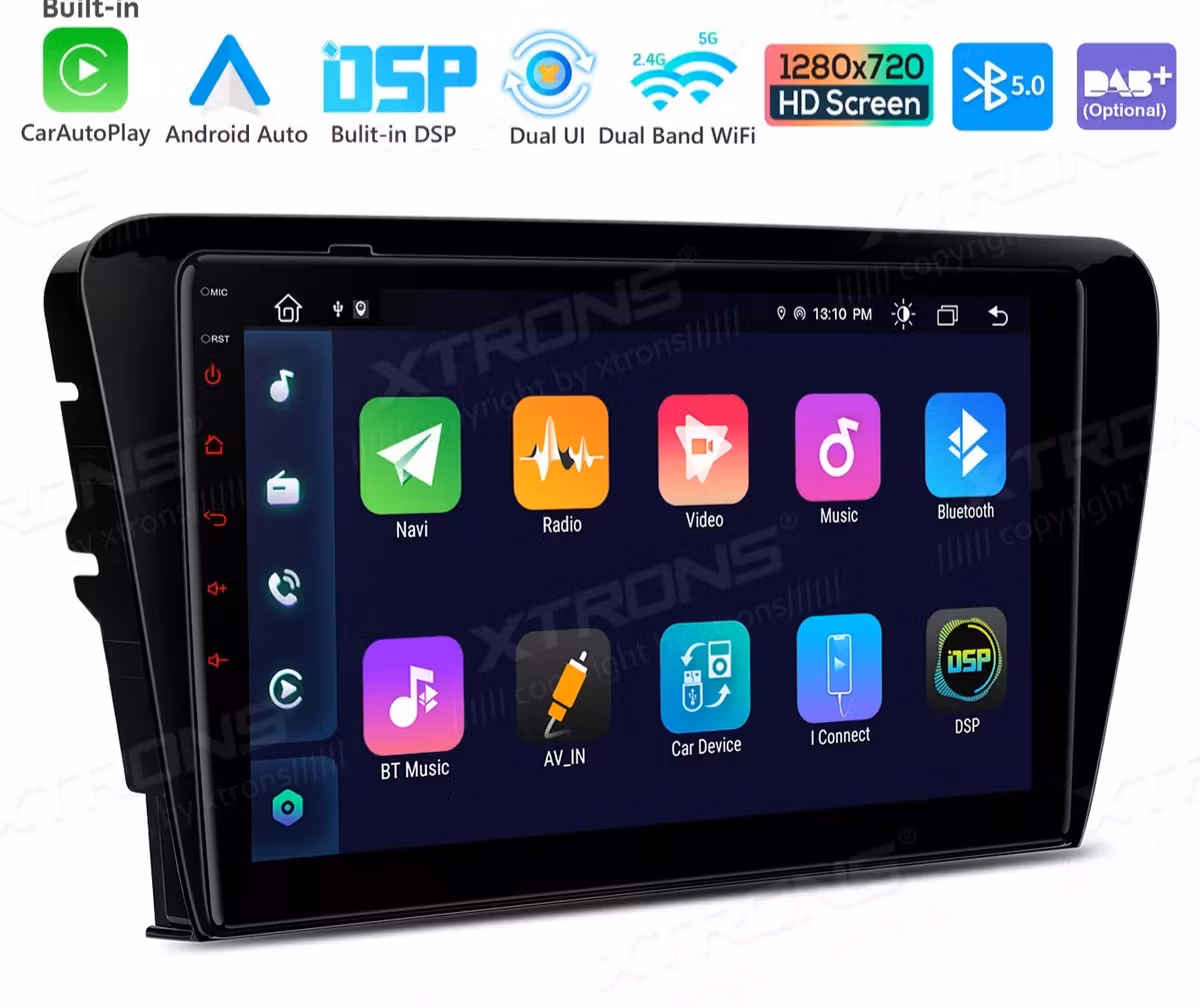 10,1" android 12, bilstereo Skoda Octavia ( 2013--2018) gps wifi carplay android auto blåtand rds Dsp RAM: 8GB  ,ROM: 256GB, 4G LTE