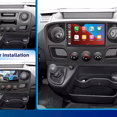 10,1" android 12 bilstereo  opel Movano( 2010 --2021) gps wifi carplay android auto blåtand rds Dsp RAM: 6GB  ROM: 128GB, 4G LTE
