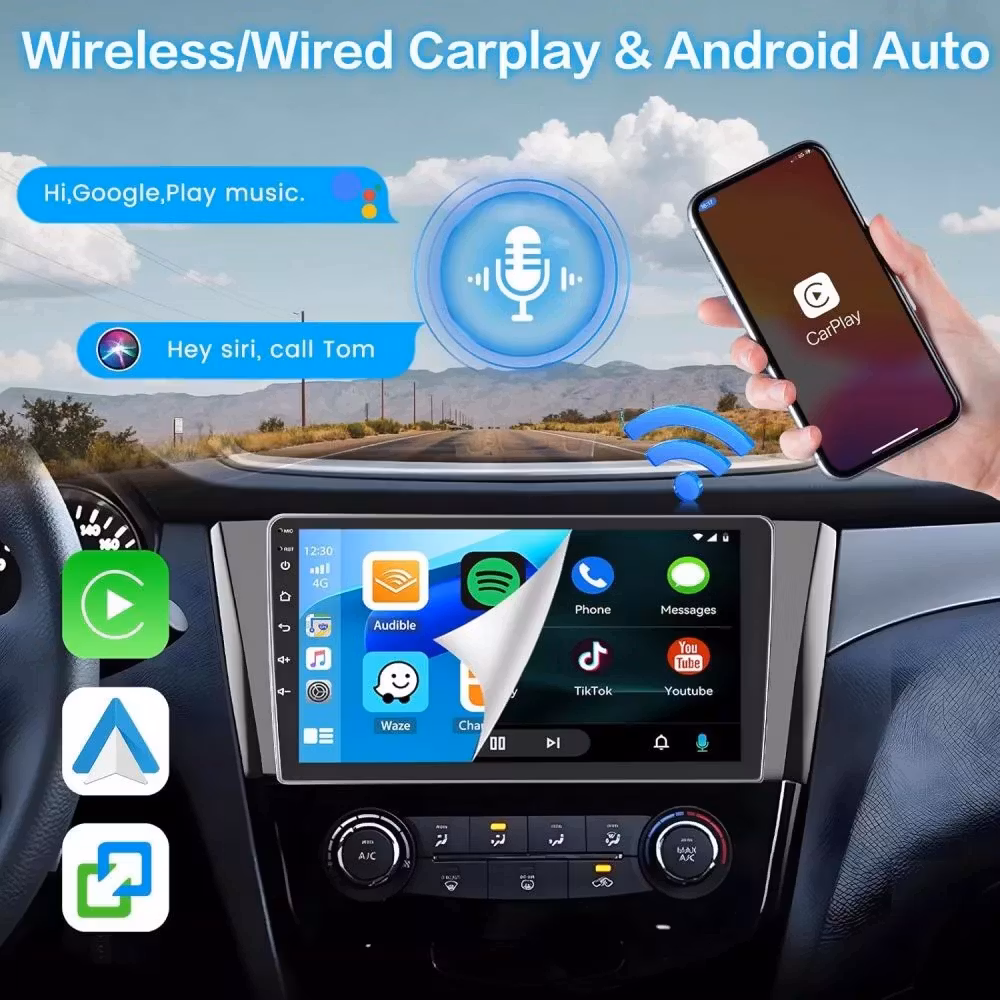 10" android 12. Bilstereo Nissan Qashqai ( 2013--2017) gps wifi carplay android auto blåtand rds Dsp RAM :6GB,ROM :128GB, 4G LTE