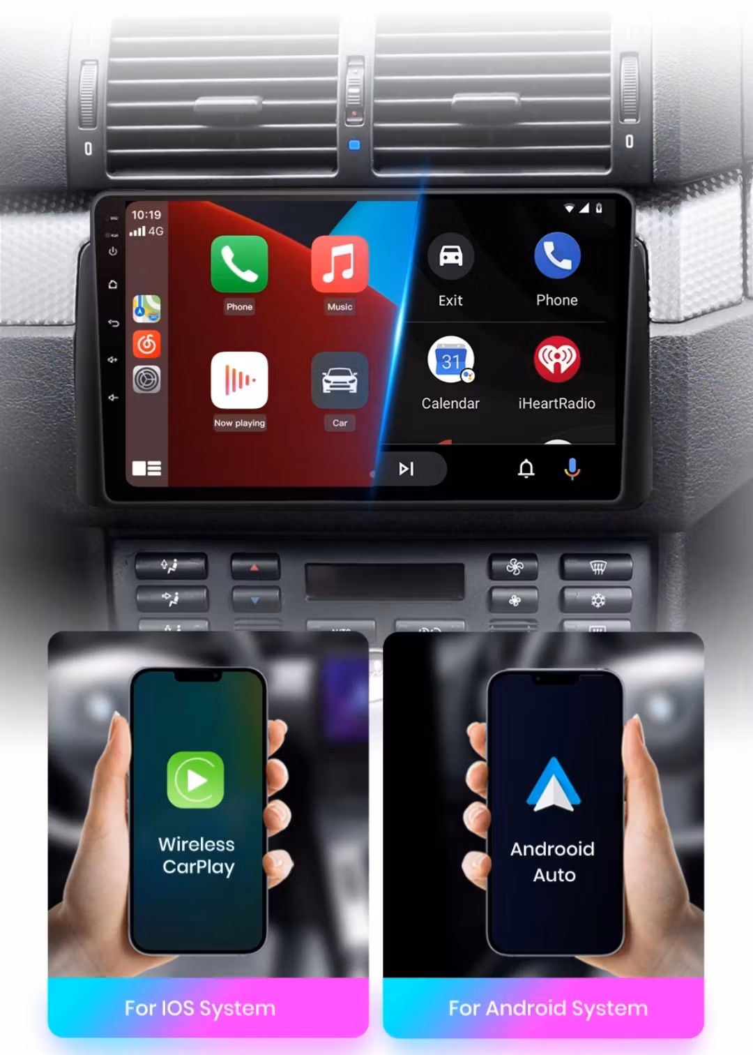 10,1"android 12, bilstereo  Renault Master (2010--2021) gps wifi carplay android auto blåtand rds Dsp RAM:6GB, ROM: 128GB,4G LTE