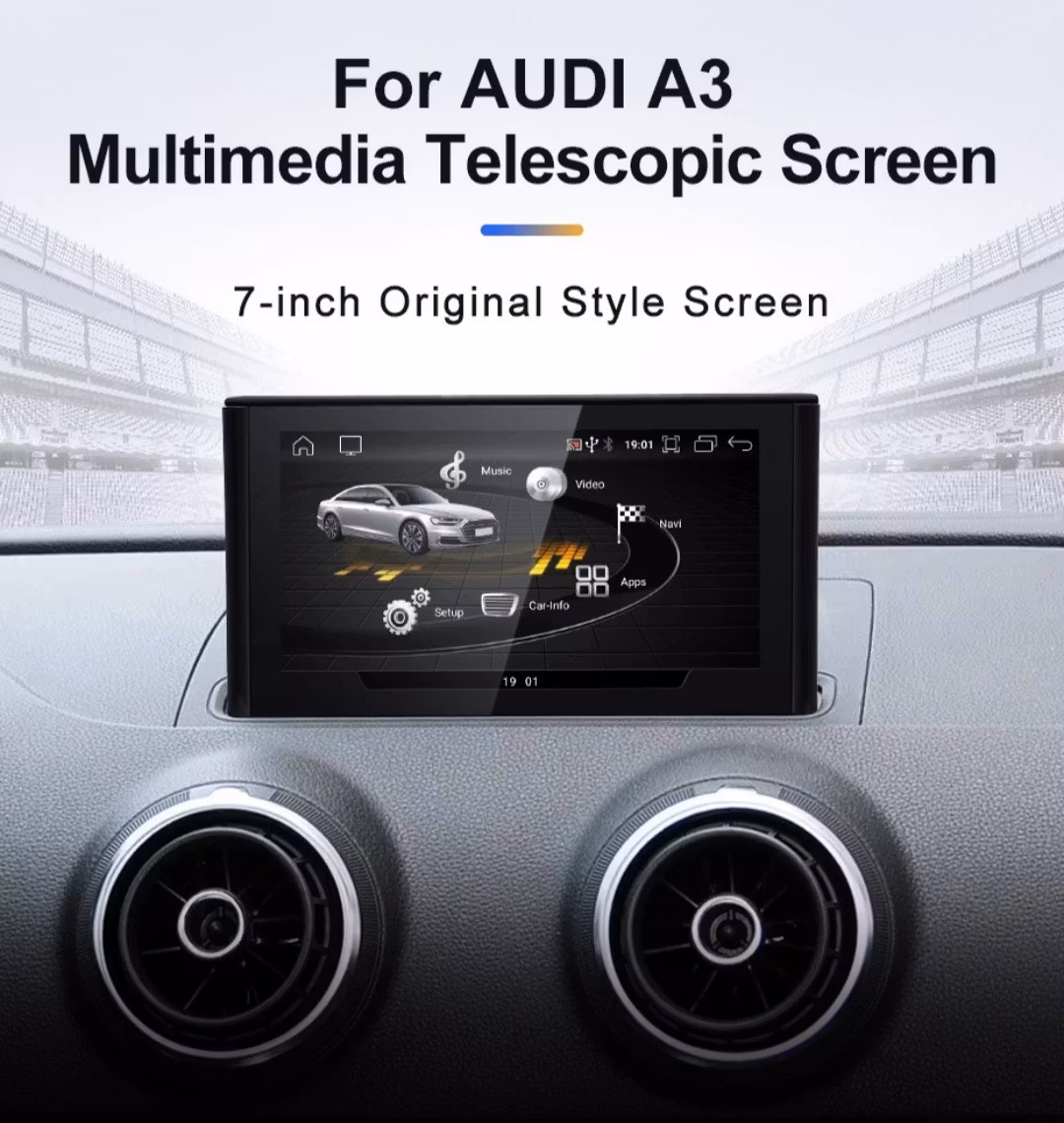 7" android 13. Bilstereo  Audi A3 (2013--2018) gps wifi carplay android auto blåtand rds Dsp RAM: 8GB,ROM:129GB,4G LTE