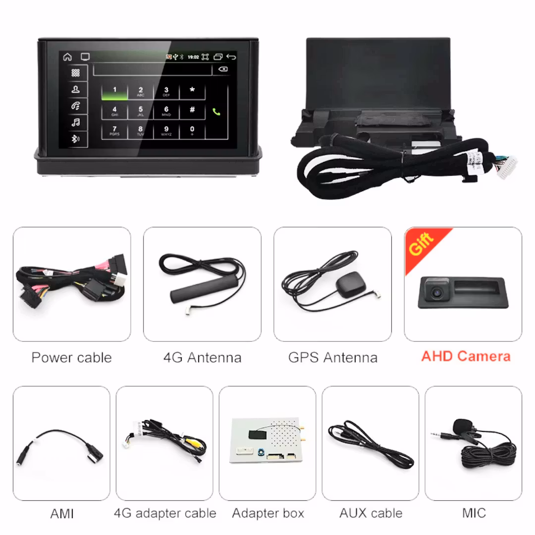 7" android 13. Bilstereo  Audi A3 (2013--2018) gps wifi carplay android auto blåtand rds Dsp RAM: 8GB,ROM:129GB,4G LTE