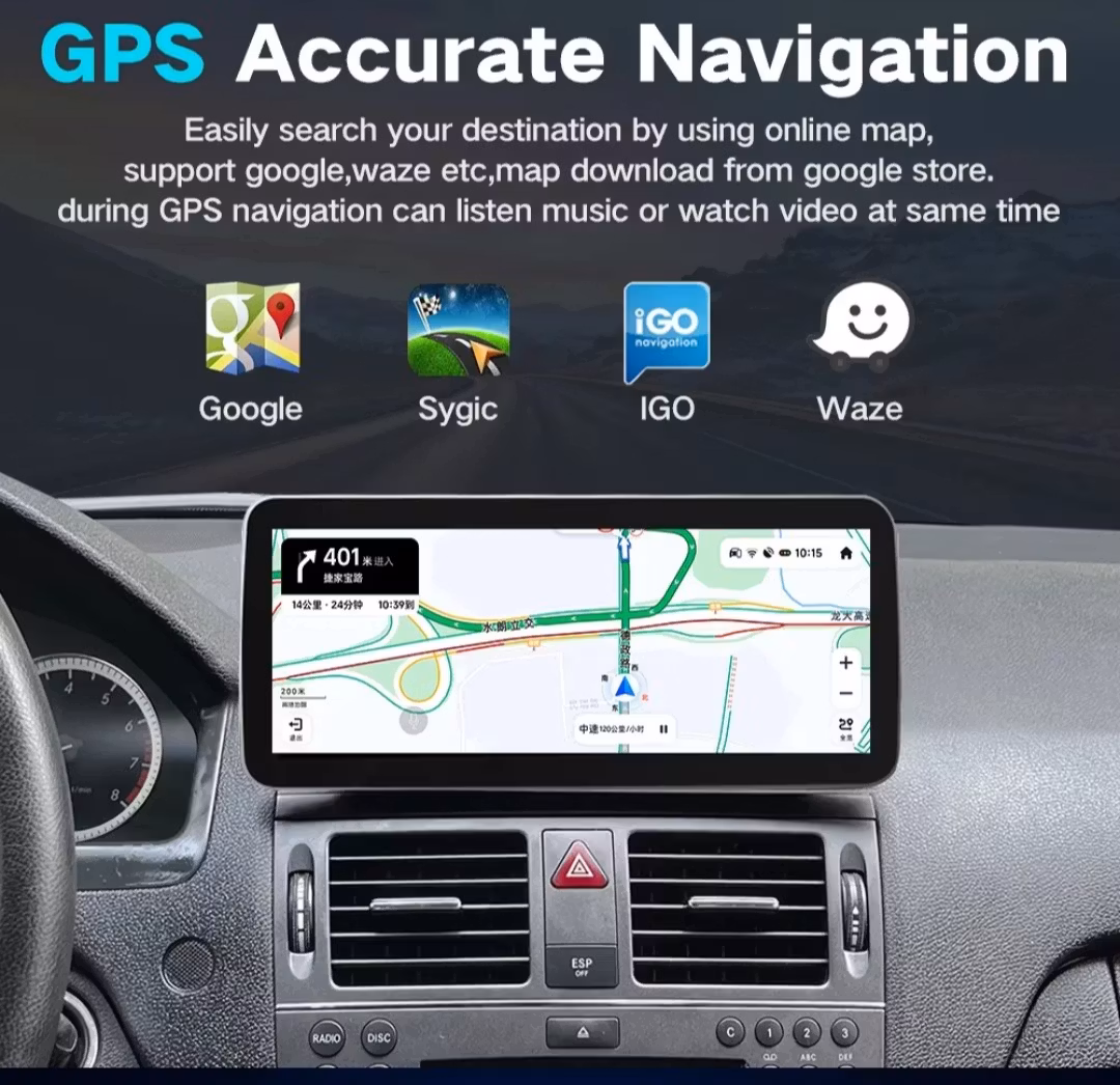 10,3" android 13, bilstereo Mercedes Benz Cw204, C180 , C200, C220 (2008--2014) NGT 4.0  GPS,bluetooth carplay android auto,Rds,dsp Ram: 8GB, Rom: 128GB, 4GLTE,Gratis backkamera