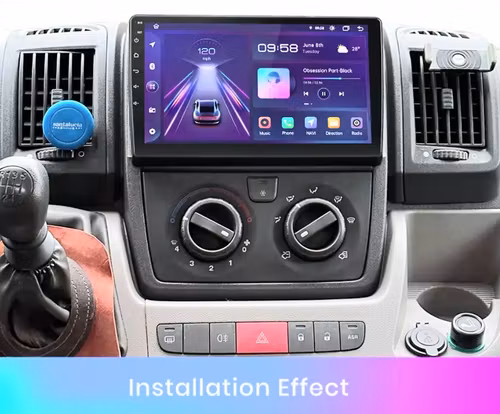 9"android 13 bilstereo  Fiat Ducato 3 (2011---2022 )gps wifi carplay android auto blåtand rds Dsp RAM:6GB. ROM: 128GB 4G LTE + gratis backkamera