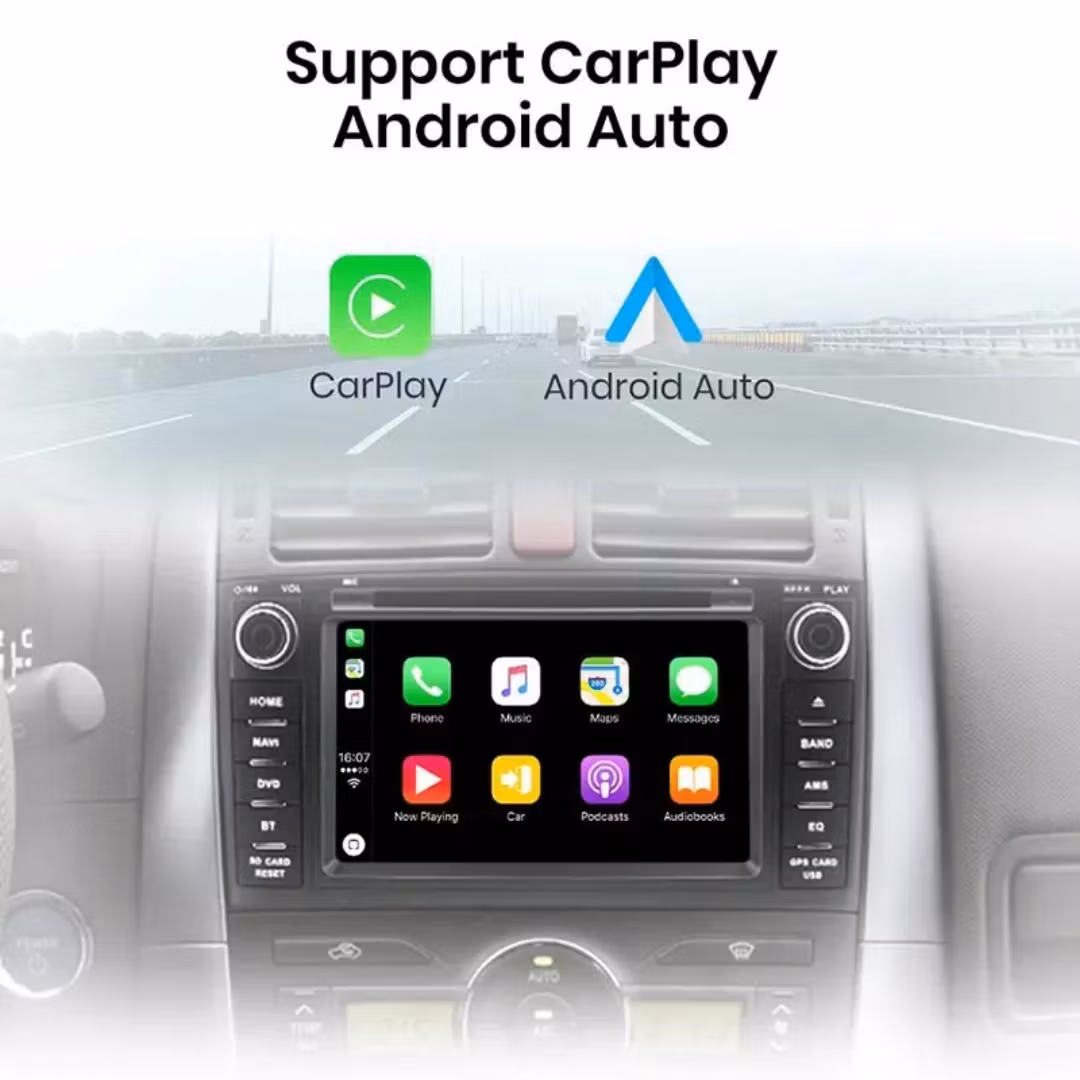 7"android 14, bilstereo   Toyota  Auris ( 2007--2012) gps wifi carplay android auto blåtand rds Dsp RAM: 4GB, ROM:64GB, 4G LTE + Gratis backkamera