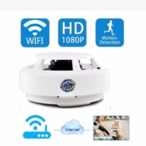 1080P trådlös WiFi-rökdetektor dold kamera, 64GB,300mAh