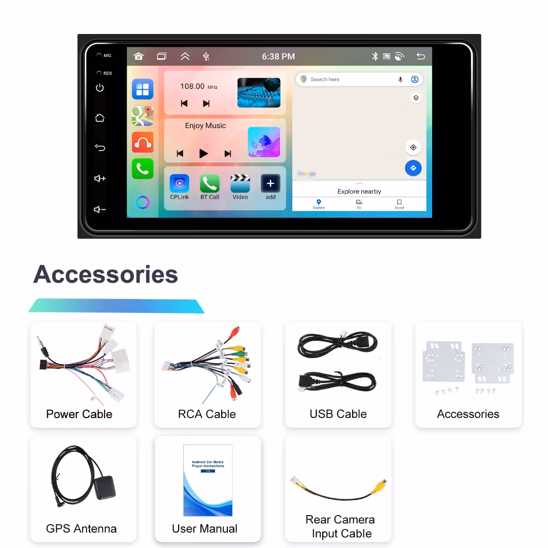 7" android 15 bilstereo Toyota    4Runner (2002-2009)  gps, carplay,andrpid auto, rds, wifi Dsp, 6GB+ 128GB,Gratis backkamera,