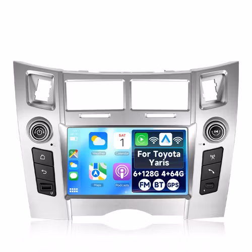 7" android 15 bilstereo Toyota Yaris (2005--2011 )   gps, carplay,andrpid auto, rds, wifi Dsp, 4GB+ 64GB,Gratis backkamera,