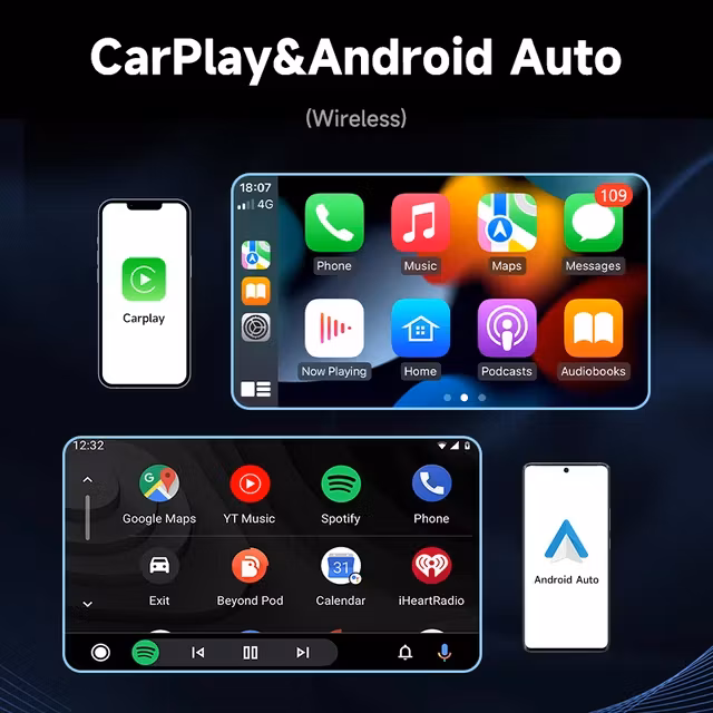 Kopia 7'' TFT pekskärm ,Dual Band WiFi-nätverk carplay android auto