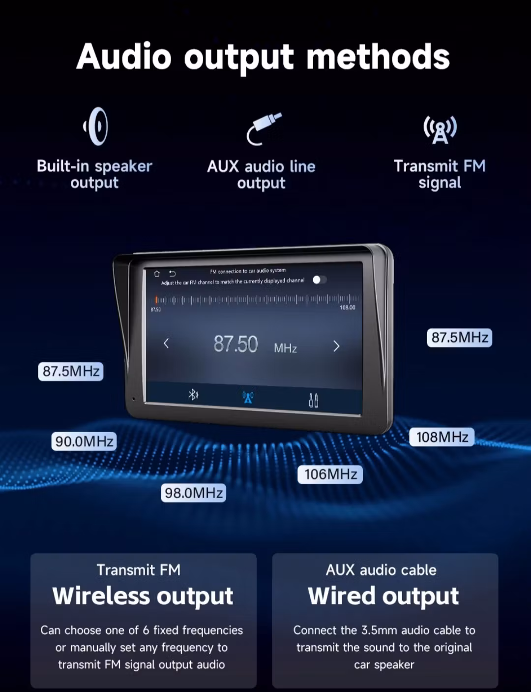 Kopia 7'' TFT pekskärm ,Dual Band WiFi-nätverk carplay android auto