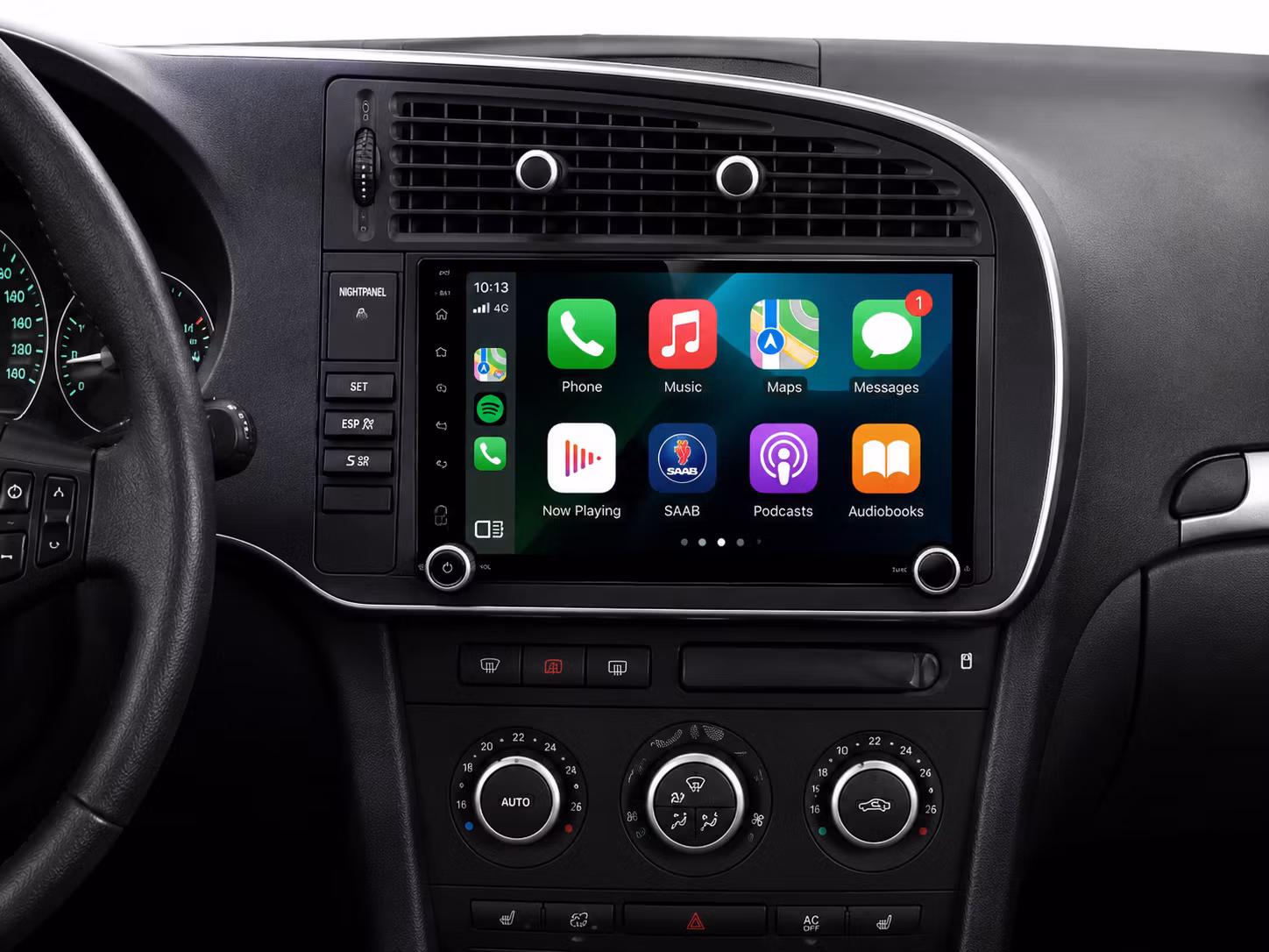 Android 15 Bilstereo 7” för SAAB 9-3 2007–2014 – 6GB/128GB, CarPlay, Android Auto, GPS, 4G LTE, DSP + 8 Parkeringssensorer & Gratis Backkamera