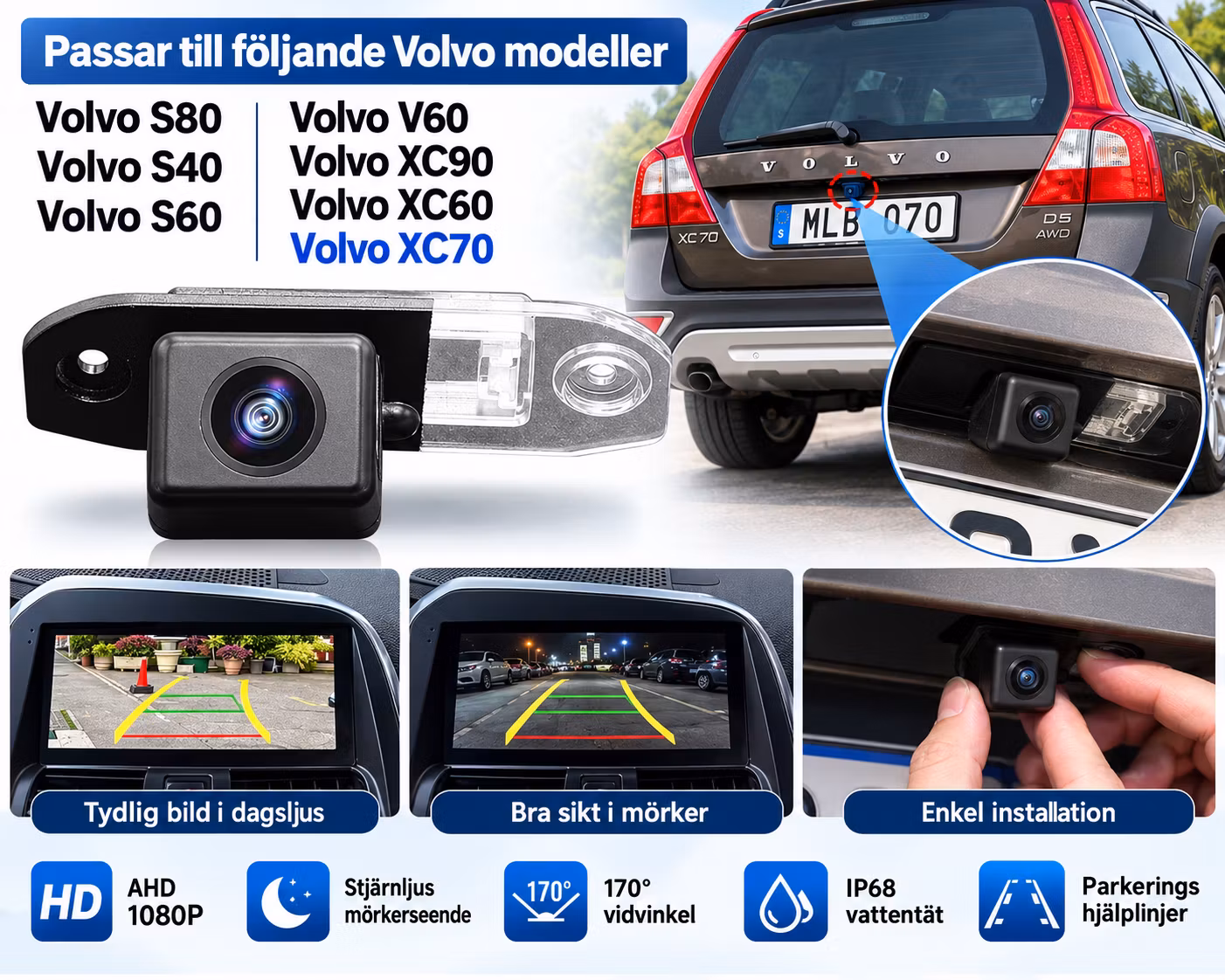 9,5" Android 15 Bilstereo Volvo XC90 (2004–2013) – 4G LTE, GPS, CarPlay & Android Auto, WiFi, Bluetooth, RDS, DSP | 8GB RAM + 128GB ROM | 4G, Gratis Backkamera
