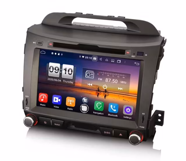 8" android 10,bilstereo Kia Sportage( 2010---2015) gps wifi carplay android auto blåtand rds Dsp 64gb, dvd spelare Dab