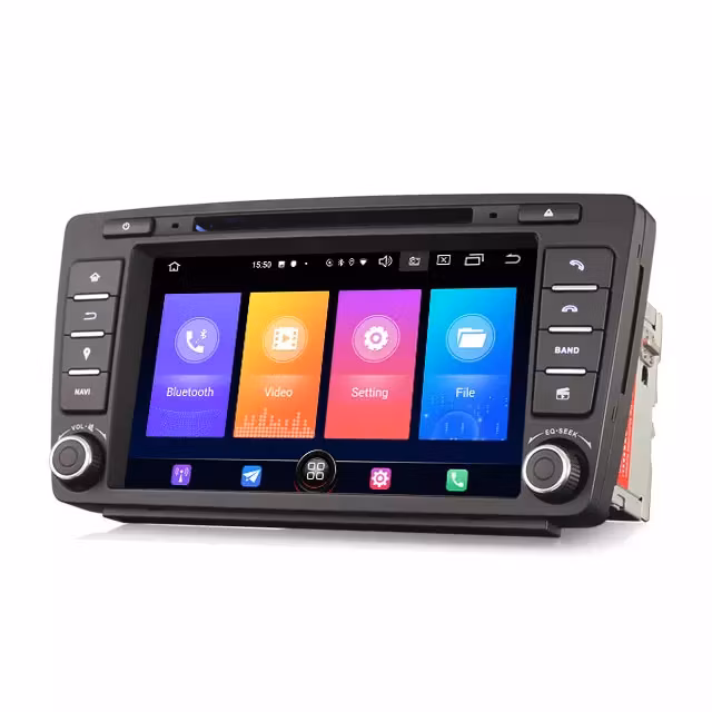 8" android 12, bilstereo Skoda (2008-----2015) gps Ram 4GB, ROM :64 GB carplay android auto blåtand rds Dsp  4G dvd spelare