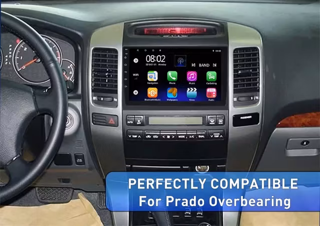 Android 10 ,9" bilstereo ,GPS,wifi Toyota Landcruiser Prado 120 ( 2002  ---  2009)