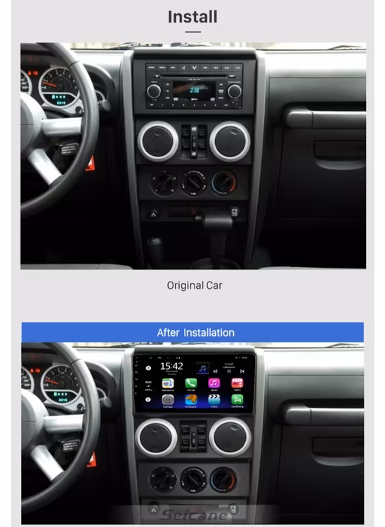 9" android 11, bilstereo  Jeep Wrangler ( 2008--2010) gps,wifi,32gb, dsp carplay  android auto 4G-MODUL