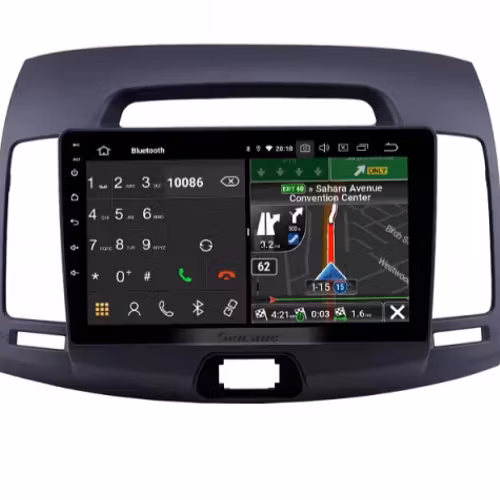 9"android 10, bilstereo Hyundai Elantra (2007--2011)GPS, wifi, 32GB,Grå