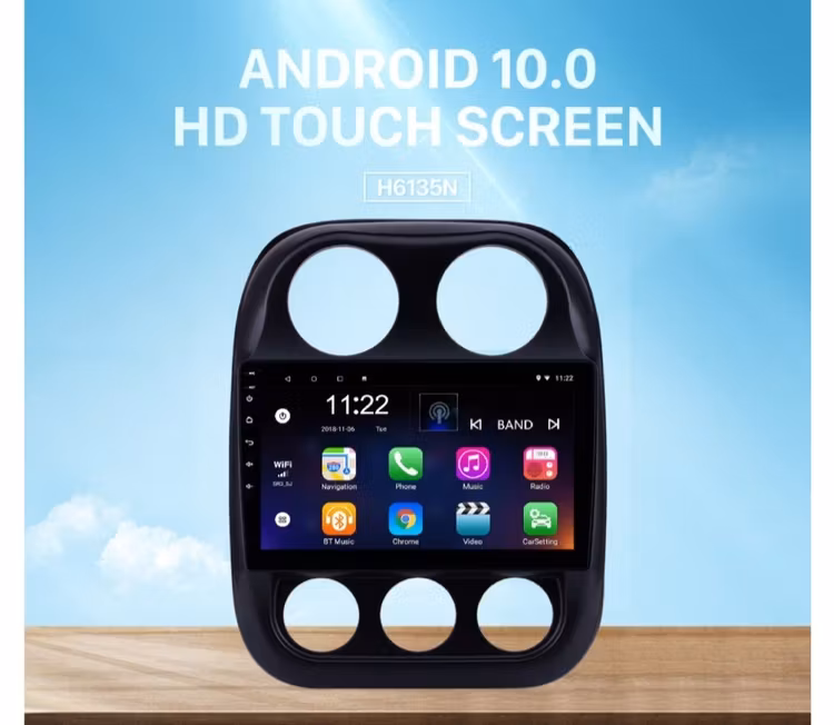Android 10, bilstereo Jeep compass (2010--2016)