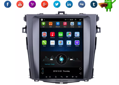 9.7" android 10, bilstereo Toyota Corolla (2006--2012) wifi, 32GB, blåtand, 4G-