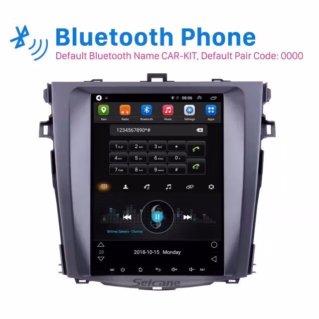 9.7" android 10, bilstereo Toyota Corolla (2006--2012) wifi, 32GB, blåtand, 4G-
