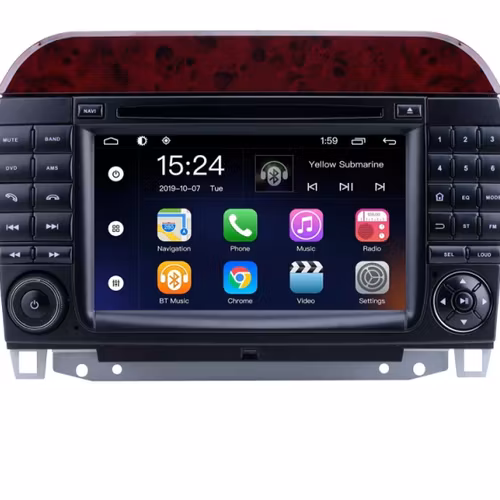 7" android 10,bilstereo  Mercedes S klass (1998----2005) gps,wifi, 32GB, blåtand, CarPlay