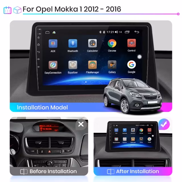 9"android 10,bilstereo Opel Mokka( 2012--2016) gps,32gb,wifi,carplay, blåtand