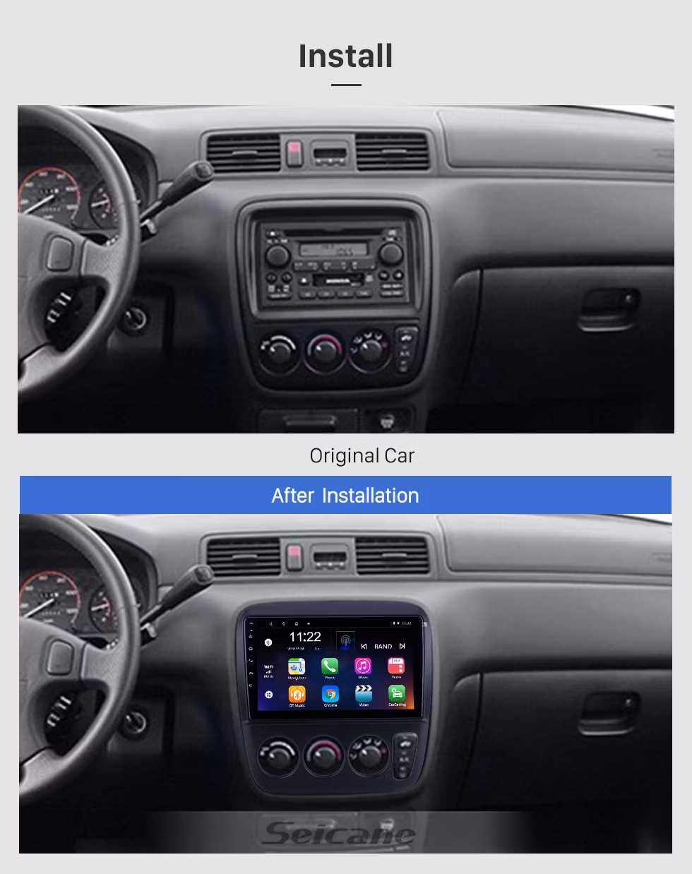 9"android 10,bilstereo Honda (1998---2000)gps, 32GB, blåtand  carplay, wifi