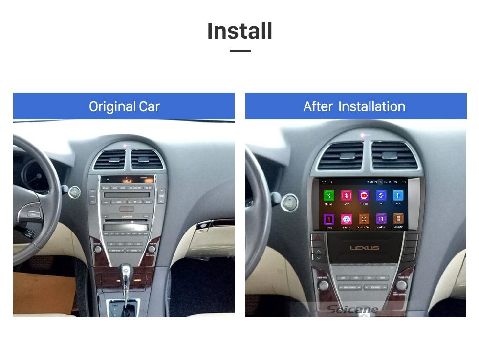 9"android 13,bilstereo Lexus E240 ,E350 (2006--2012) gps,carplay, android auto,wifi Bluetooth,,RAM: 4GB, ROM : 64 GB, 4G LTE