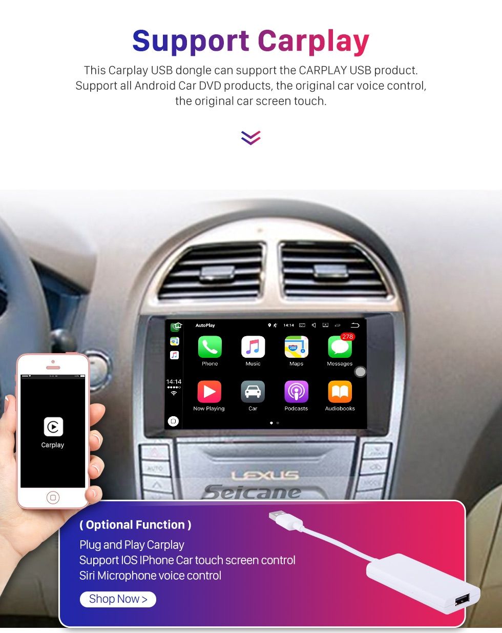 9"android 13,bilstereo Lexus E240 ,E350 (2006--2012) gps,carplay, android auto,wifi Bluetooth,,RAM: 4GB, ROM : 64 GB, 4G LTE