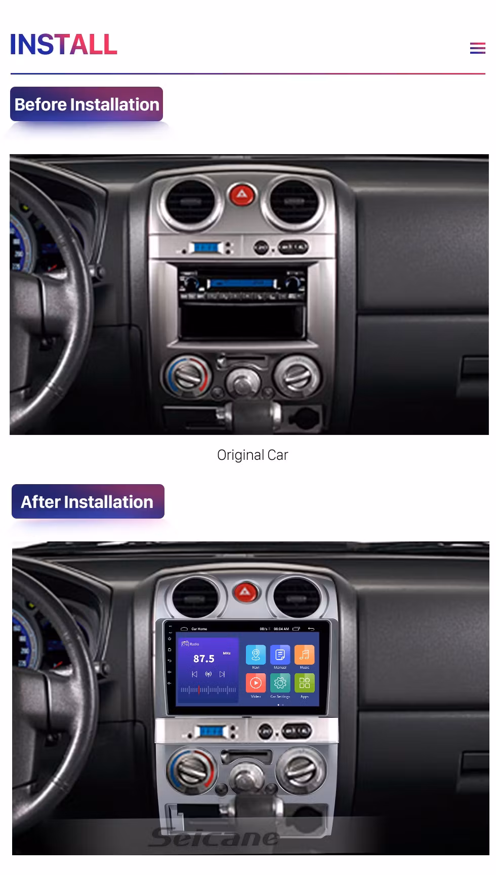 9"android 13 bilstereo  Isuzu Dmax (2006--2011) gps ,wifi  carplay, androidauto: 4GB,ROM: 64GB,4G LTE