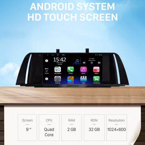 9"android 10, bilstereo  BMW 5 serie F10/F11 NBT system (2013---2017) gps, wifi,32gb,android  auto,carplay, blåtand Rds