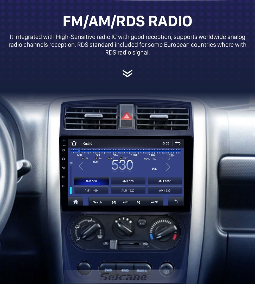 9"android 10,bilstereo Suziki Jimny (2007--2012) gps, carplay  wifi  Android auto, 32GB blåtand, RDS
