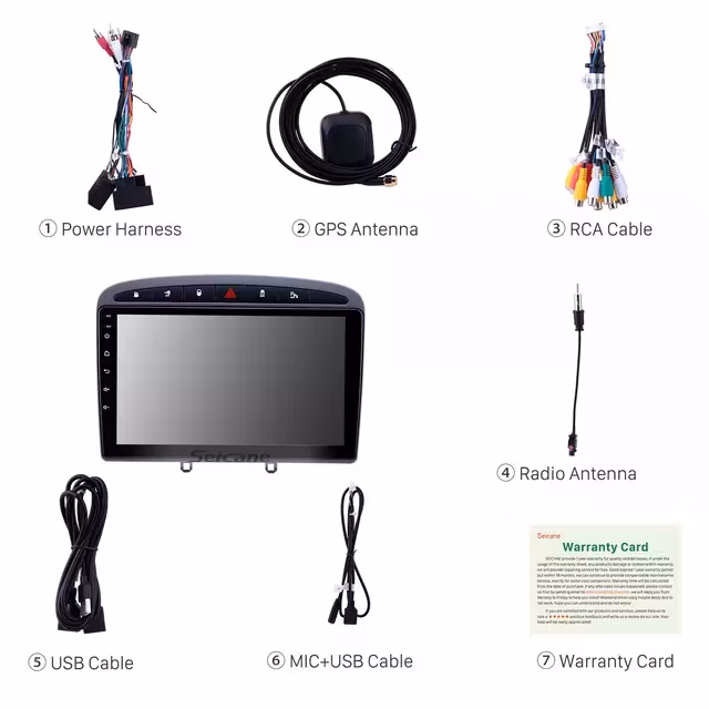 9"android  10, bilstereo Peugeot 308, 408 (2010----2011) gps wifi,carplay android auto, RDS,DSP , ljudsystem