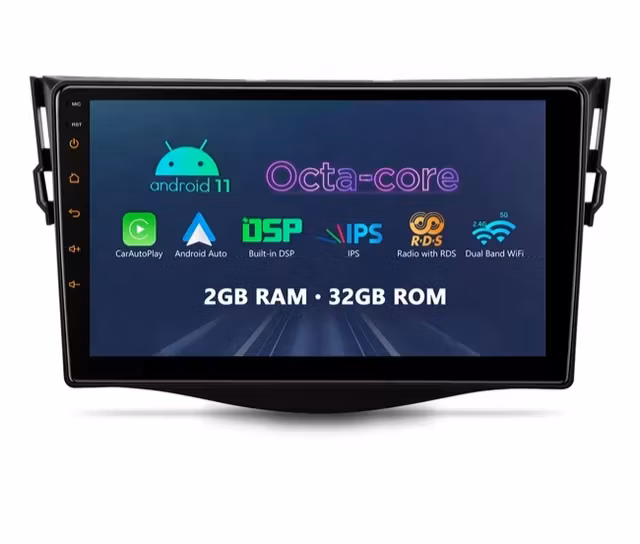 9"android 11,bilstereo  Toyota  Rav4( 2006--2012) Gps,wifi 32gb,carplay, android auto, blåtand, rds