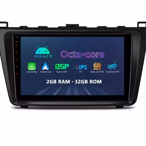 9" android 11,bilstereo  Mazda 6 (2008--2012) gps, carplay, blåtand, android auto, RDS, 32GB, wifi