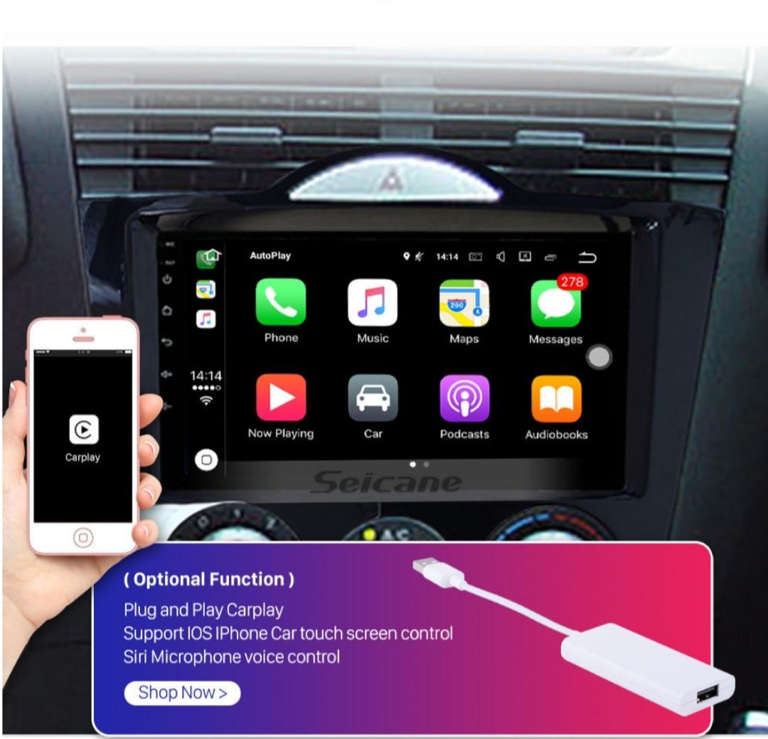 7"android 20,bilstereo  Mazda RX8(2003 ---->) gps,wifi, 32GB, blåtand, android auto, carplay gps,
